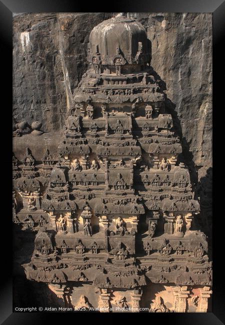 The Kailash Temple Carvings  Framed Print by Aidan Moran