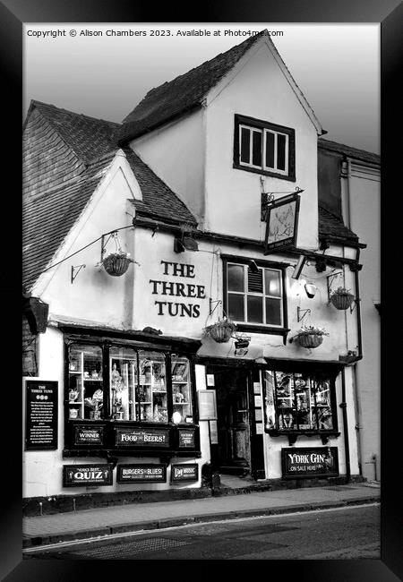 The Three Tuns York  Framed Print by Alison Chambers