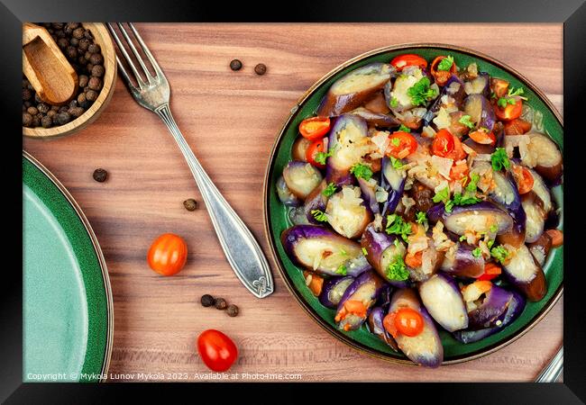 Stew eggplant and tomato salad. Framed Print by Mykola Lunov Mykola
