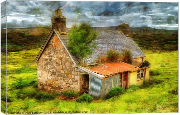Scottish Croft (Digitally Painted) Canvas Print by Alan Simpson