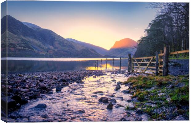Golden Sunrise at Buttermere Canvas Print by Tim Hill
