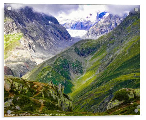 Majestic Aletsch Glacier Panorama  Acrylic by Jordi Carrio