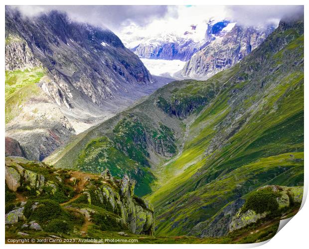 Majestic Aletsch Glacier Panorama  Print by Jordi Carrio