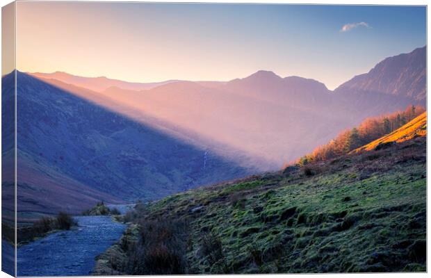 Haystacks Sunrise, Buttermere Canvas Print by Tim Hill