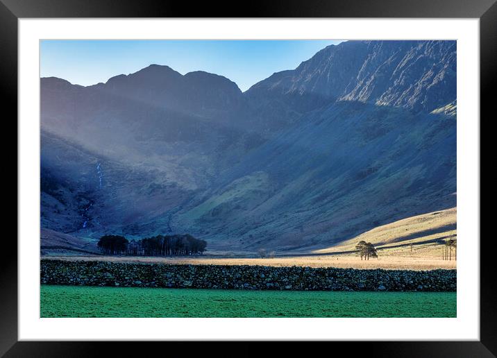 Haystacks Sun Rays Framed Mounted Print by Tim Hill