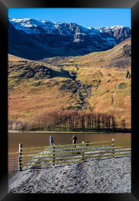 Winter Fishing in Buttermere Framed Print by Tim Hill
