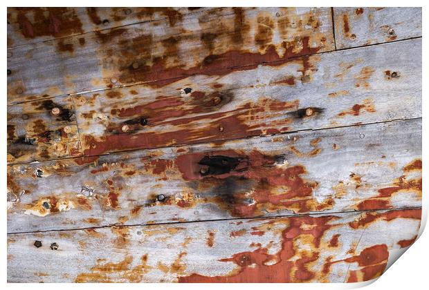 Old Wooden Boat Weathered Background Print by Artur Bogacki