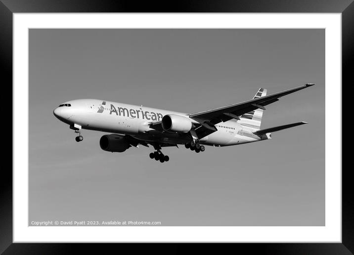 American Airlines Boeing 777-223    Framed Mounted Print by David Pyatt