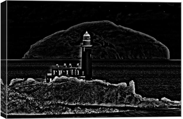 Turnberry lighthouse (pencil sketch abstract) Canvas Print by Allan Durward Photography