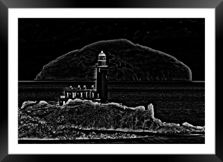 Turnberry lighthouse (pencil sketch abstract) Framed Mounted Print by Allan Durward Photography