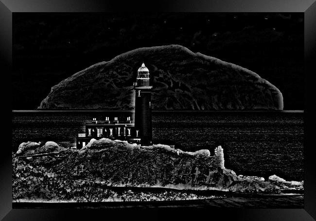 Turnberry lighthouse (pencil sketch abstract) Framed Print by Allan Durward Photography