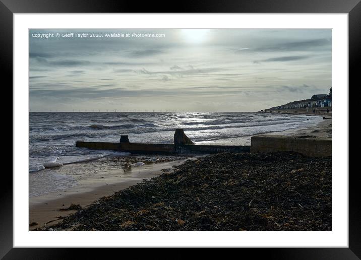 Frinton beach Framed Mounted Print by Geoff Taylor