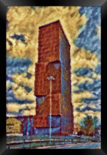Broadcasting Tower Digital Art 02 Framed Print by Glen Allen