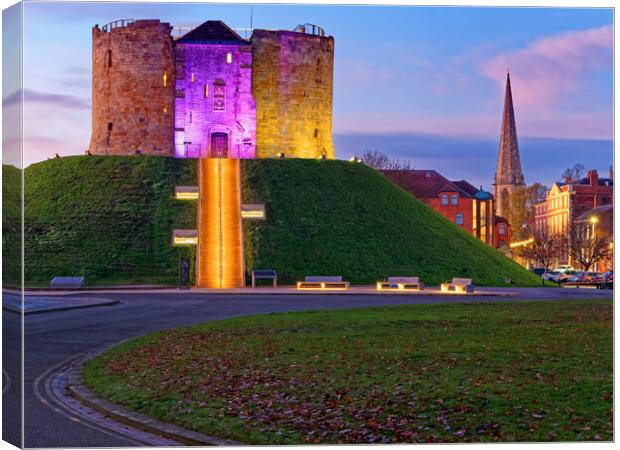 Cliffords Tower, York at Dusk Canvas Print by Darren Galpin