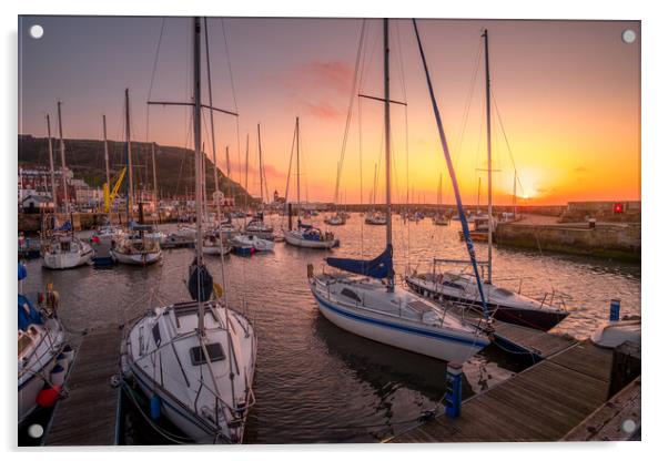 Scarborough Yacht Marina Acrylic by Tim Hill