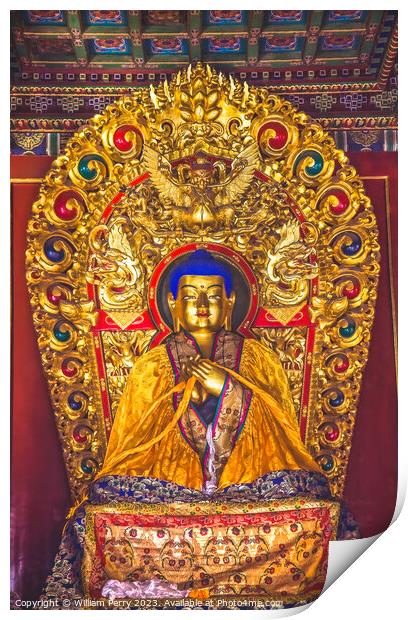 Buddha Yonghe Gong Buddhist Temple Beijing China Print by William Perry
