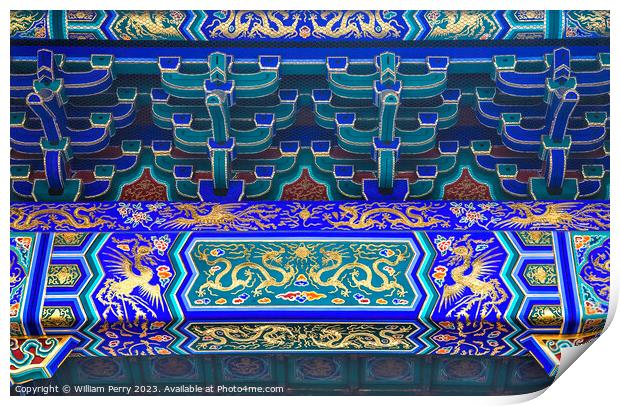 Dragon Phoenix Details Temple of Heaven Beijing China Print by William Perry