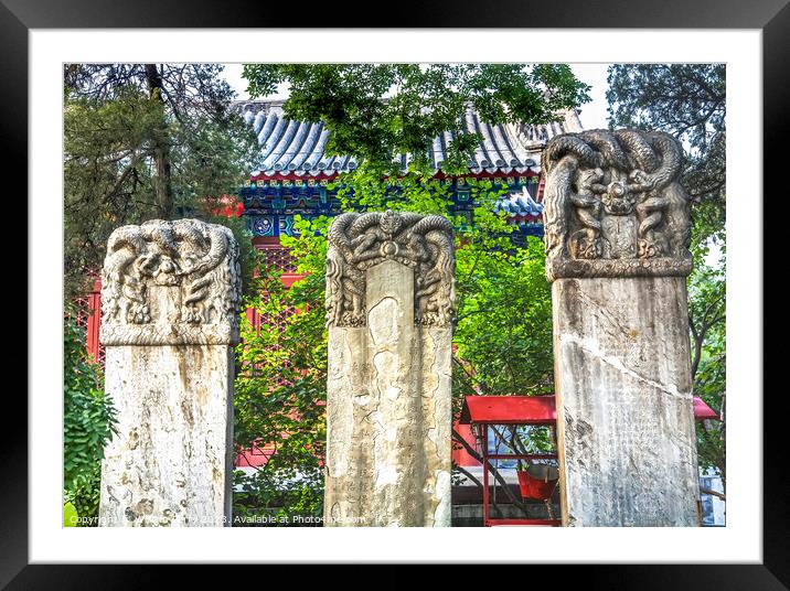 Chinese Grave Markers Niu Jie Mosque Beijing China  Framed Mounted Print by William Perry
