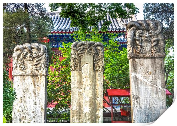 Chinese Grave Markers Niu Jie Mosque Beijing China  Print by William Perry