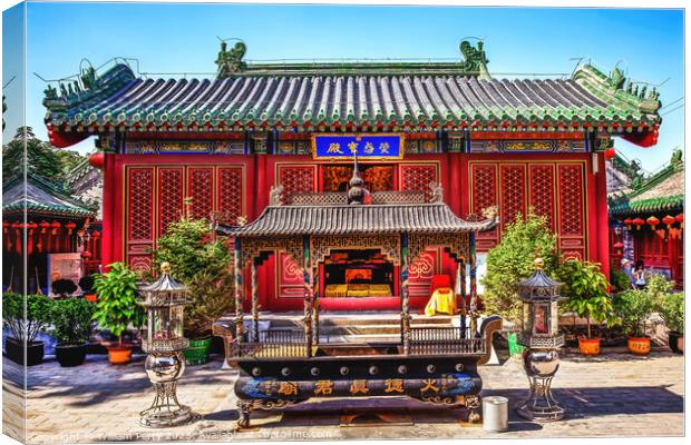 Dianmen Shichahai Fire Temple Incense Burner Beijing China Canvas Print by William Perry