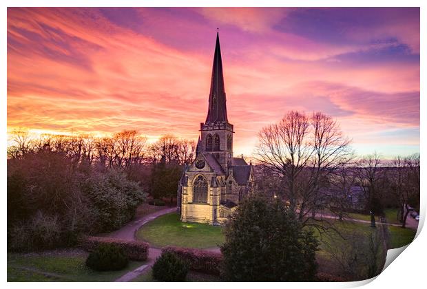 Wentworth Church Rotherham Print by Apollo Aerial Photography
