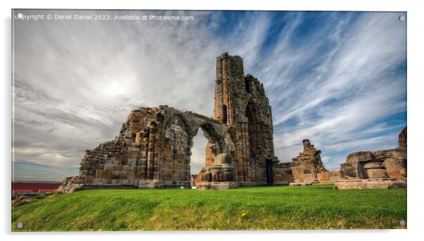 Majestic ruins of Whitby Abbey Acrylic by Derek Daniel