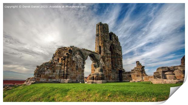 Majestic ruins of Whitby Abbey Print by Derek Daniel