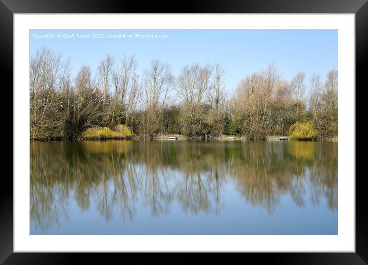 Reedlands lake Framed Mounted Print by Geoff Taylor
