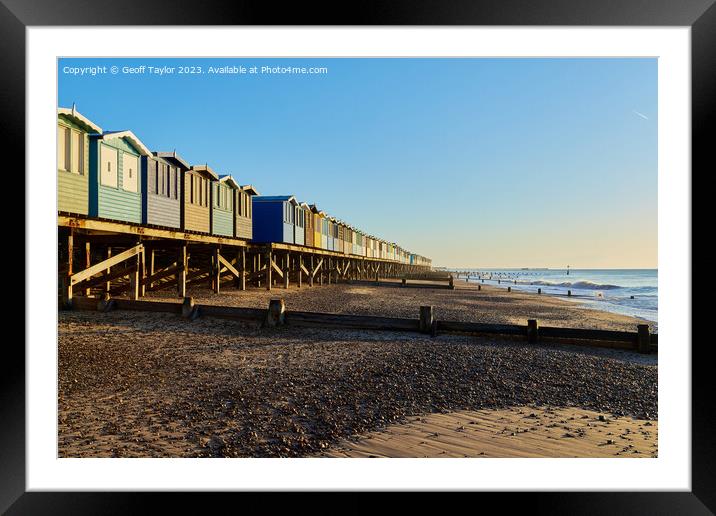 Huts at the haven Framed Mounted Print by Geoff Taylor