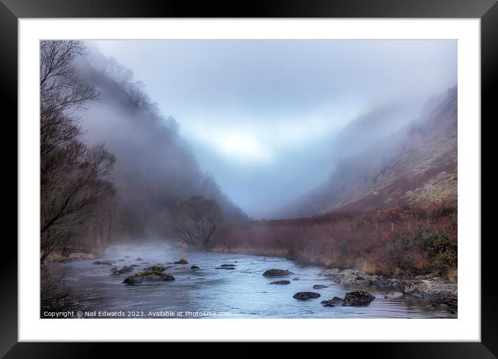 River Towy in the Morning Mist  Framed Mounted Print by Neil Edwards