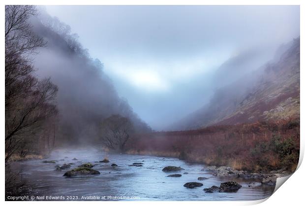 River Towy in the Morning Mist  Print by Neil Edwards