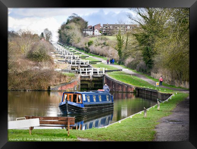 Caen Hill Locks on the Kennet and Avon Canal Framed Print by Mark Poley