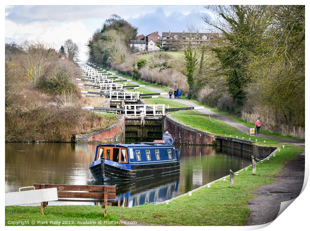 Caen Hill Locks on the Kennet and Avon Canal Print by Mark Poley