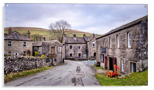 Keld village Swaledale Acrylic by Tim Hill