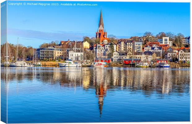 Flensburg, Germany - 03 March 2023: View of the historic harbour Canvas Print by Michael Piepgras