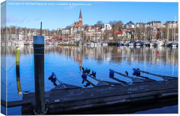 Flensburg, Germany - 03 March 2023: View of the historic harbour Canvas Print by Michael Piepgras