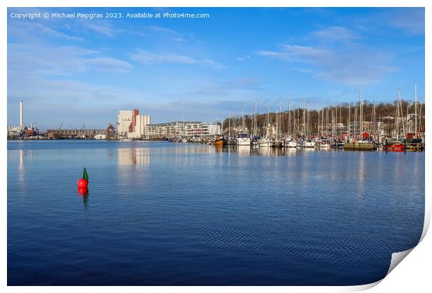 Flensburg, Germany - 03 March 2023: View of the historic harbour Print by Michael Piepgras