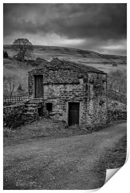 Keld black and white, Yorkshire Dales Print by Tim Hill