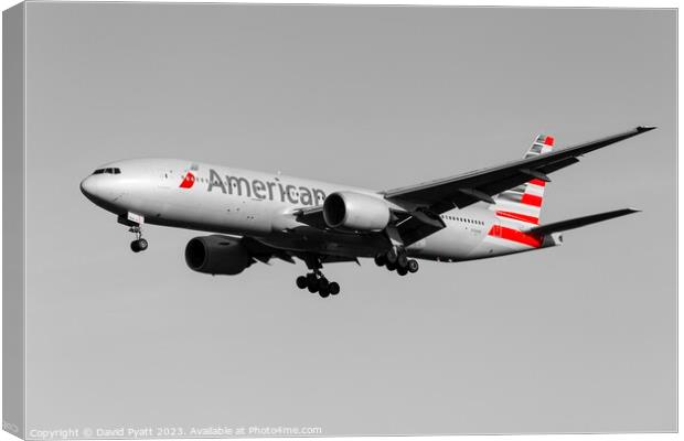 American Airlines Boeing 777-223          Canvas Print by David Pyatt