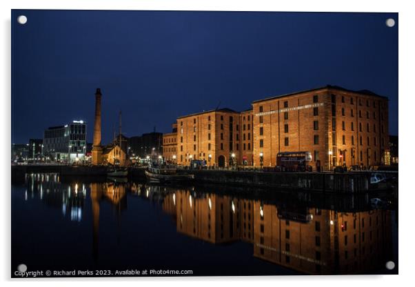 Albert Dock and Pump House Liverpool Acrylic by Richard Perks