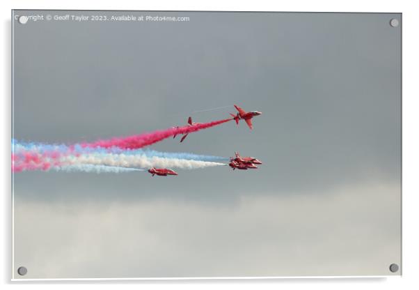 Red arrows Acrylic by Geoff Taylor