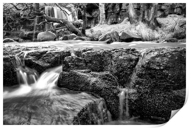 East Gill Force Black and White Print by Tim Hill