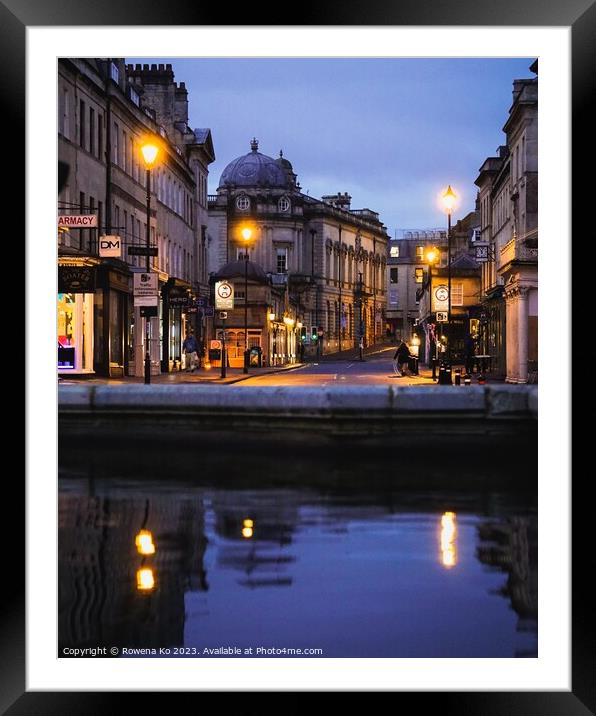 Early morning at the Pulteney Bridge Framed Mounted Print by Rowena Ko