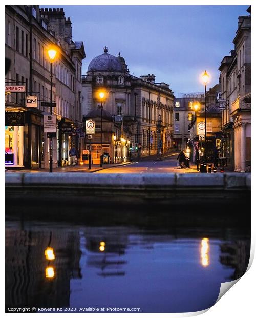 Early morning at the Pulteney Bridge Print by Rowena Ko
