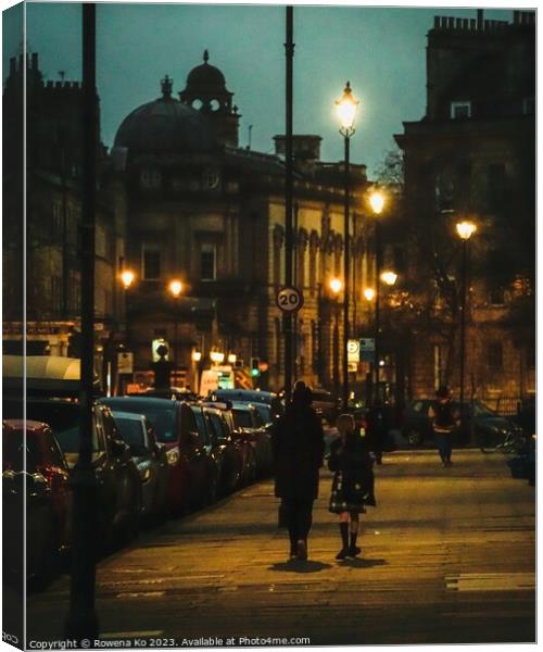 Early morning on Great Pulteney Street  Canvas Print by Rowena Ko
