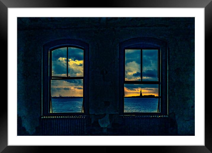 Ellis Island Sunrise  Framed Mounted Print by Chris Lord