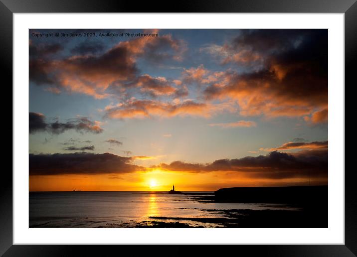 New Year's Day sunrise in Northumberland Framed Mounted Print by Jim Jones