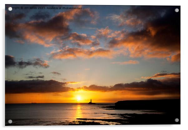 New Year's Day sunrise in Northumberland Acrylic by Jim Jones