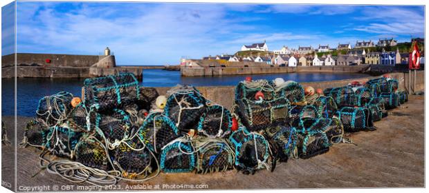 Findochty Harbour Morayshire North East Scotland Lobster Creels  Canvas Print by OBT imaging