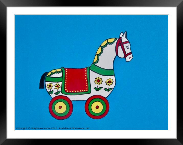 Toy wooden horse Framed Mounted Print by Stephanie Moore